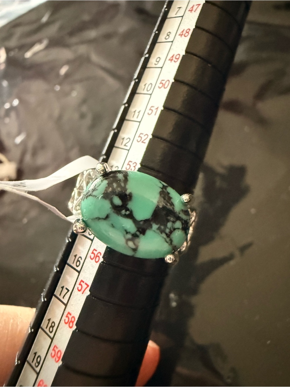 Turquoise Stone Ring in Silver Setting - Women Jewelry